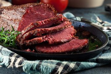 Slices of roast beef