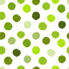 Seamless grunge pattern with green polka dots - obrazy, fototapety, plakaty