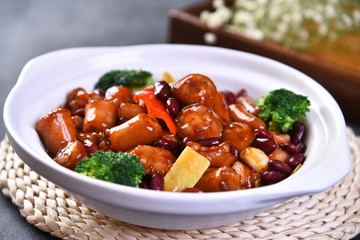 beef stew with mushrooms and vegetables