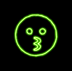 green neon symbol kiss