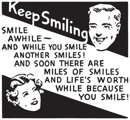 Keep Smiling 3 - Retro Ad Art Banner