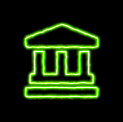 green neon symbol landmark