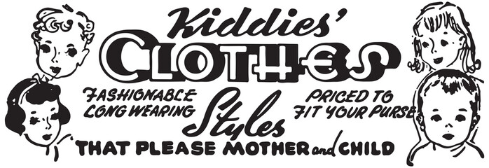 Kiddies Clothes - Retro Ad Art Banner