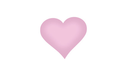 Pink heart is isolated on white background. One large, whole heart.