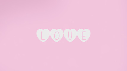 Love you Love confession. The incription is inside little cute white hearts. Pink background.