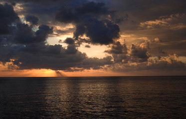 Beautiful sunrise in the sea, wallpaper