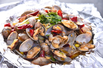 salad with mussels and seafood