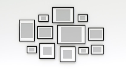 Fototapeta na wymiar Photo frame on wall (3d rendering)