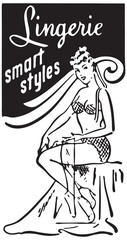 Fototapeta na wymiar Lingerie Smart Styles - Retro Ad Art Banner