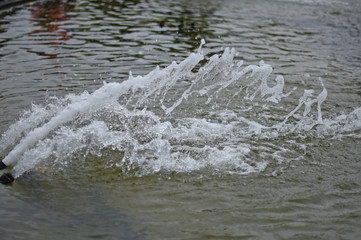 water jet in close up
