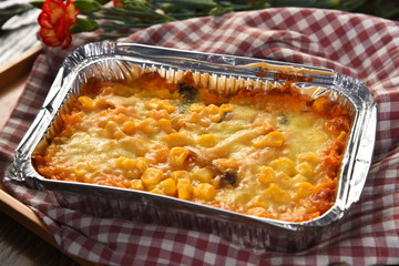casserole with cheese and potatoes