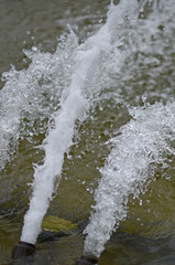 water jet in close up