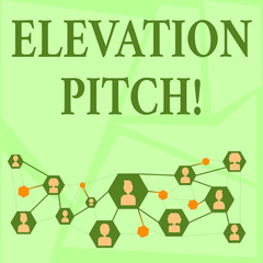 Writing note showing Elevator Pitch. Business concept for short description of product business idea given to investor Chat icons with Avatar Connecting Lines for Networking Idea