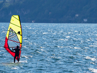 Windsurfing on Lake Como