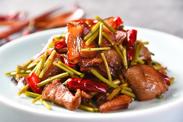 grilled meat and vegetables