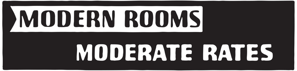 Modern Rooms  - Retro Ad Art Banner