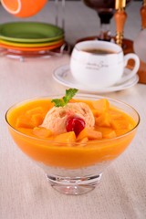 dessert with fruits