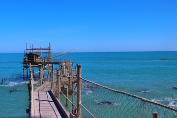 Panoramic view of an Ancient fishing machine called 