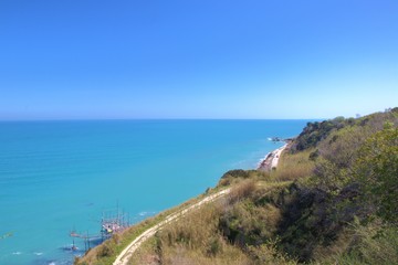 Panoramic view of an Ancient fishing machine called 