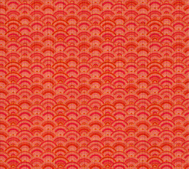 Vector Chinese Pattern, Seamless Background, Linen Red Textile.