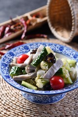 salad with mushrooms and cheese