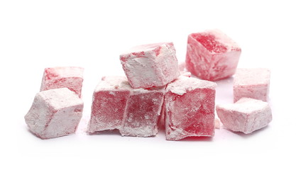 Turkish delight isolated on white background