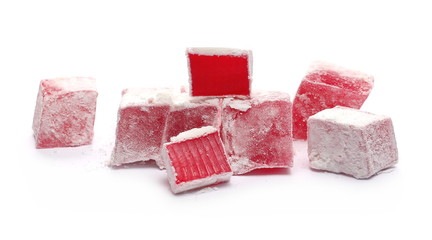 Turkish delight isolated on white background