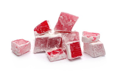 Turkish delight isolated on white background