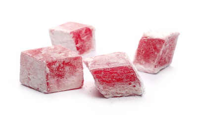 Turkish delight isolated on white background