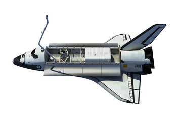 Fototapeta premium Space Shuttle Orbiter Isolated On White Background