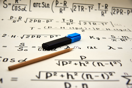 Mathematical background, handwritten formulas points