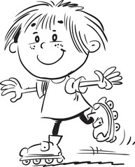 Child on rollerblades