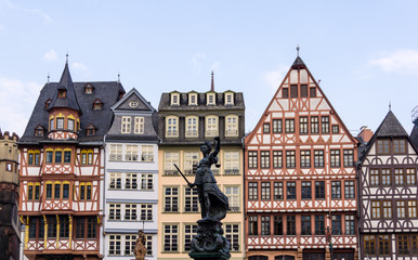 Fototapeta na wymiar Half-timbered houses at the Römer in Frankfurt am Main Germany