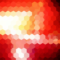 Fototapeta premium Abstract background consisting of red, orange, white hexagons. Geometric design for business presentations or web template banner flyer. Vector illustration