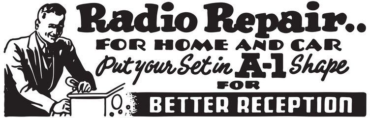 Radio Repair 4 - Retro Ad Art Banner