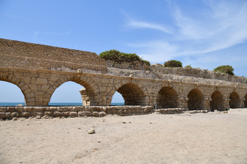Roman aqueducts Caesarea Maritima Israel