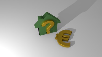 GREEN HOUSE WITH CURRENCY SYMLBOLS