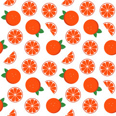 Seamless pattern with oranges. Vector illustration