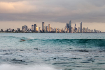 Fototapeta premium Surfers surfing at Gold Coast