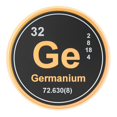 Germanium Ge chemical element. 3D rendering