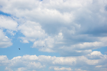 beautiful background bright blue sky with white clouds