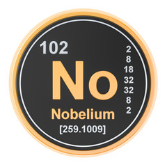 Nobelium No chemical element. 3D rendering