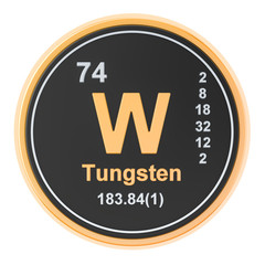 Obraz premium Tungsten W, wolfram chemical element. 3D rendering