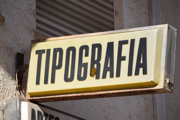 Fototapeta premium Typography - luminous advertising in portuguese language