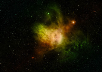 Being shone nebula. 3D rendering