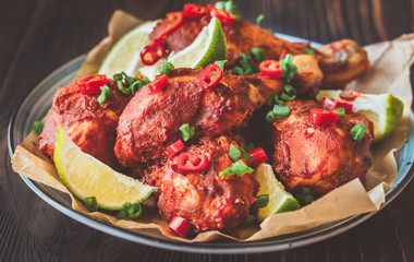 Chicken drumsticks in barbecue sauce