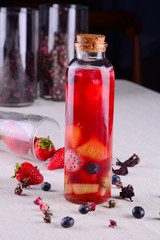 strawberry jam in glass jar
