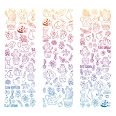 Vector pattern for backgrounds. Cute gardening. Icons for banners.