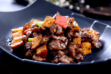 meat with vegetables on plate