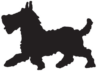 Scottie Dog Silhouette 2  - Retro Ad Art Banner